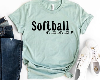 Softball Mama T-shirt, Women Softball Shirt, School Sports Gift, Game Day Tee, Softball Mom Top, Favorite Player Shirts, Women's Gift