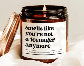 Smells Like You're Not Teenager Anymore Candle, 20th Birthday Gift, Cute Birthday Gift, Milestone Birthday Gift, Joke Gift, Turning 20 Gift