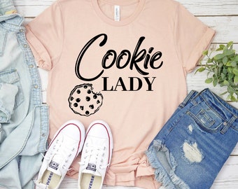 Cookie Lady T-shirt, Baking Gift, Baking Lover Shirt, Baker Tee, Cookie Lover T-shirt, Cookie Dealer Top, Funny Baker Gift, Women's T-shirt
