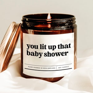 You Lit Up That Baby Shower Candle, New Baby Gift, Shower Hostess Gift, Thank You Gift, Baby Shower Favor, Party host gift, Scented Candle