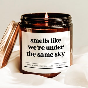 Smells Like We&#39;re Under The Same Sky Candle, Missing You Candle, Thinking Of You Gift, Long Distance Relationship Gift, Valentine&#39;s Day Gift