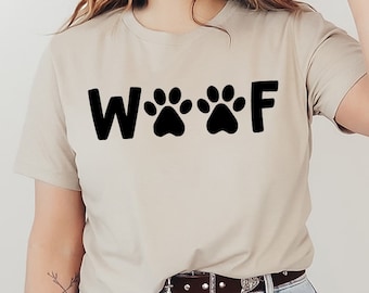 Wuff T-shirt, Tierliebhaber Shirt, lustiges Hundegeschenk, Pfotenabdruck T-Shirt, Tier Top, Haustier-Liebhaber Shirt, Hundebesitzer T-Shirt, Frauen-Shirt
