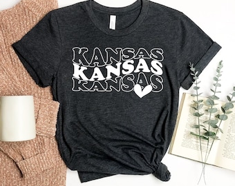 Kansas T-shirt, Missouri Top, Comfortable Gift, Ladies Kansas Shirt, State Tee, Kansas City Tops, Kansas Mom Gift, Kansas Travel Shirts