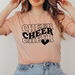Cheer T-shirt, Cheerleader Shirt, Cheer Season Tee, Cheerleading Gifts, Cheer Mom Shirt, Cheer Vibes T-shirt, Cheer Spirit Tee, Women&#39;s Tee