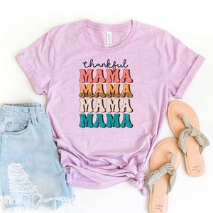 Thankful Mama T-shirt, Thanksgiving Dinner Shirt, Mama Gift, Thankful Tee, Mothers Day Shirt, Fall Shirt, Mama Tee, Christmas Gift, Mom Top