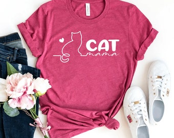 Cat Mom T-shirt, Pet Lover Shirt, Cat Gift, Animal Lover Shirts, Mama Shirts, Cat Mama Gift, Women Tee, Mother's Day Top,  Cute Cat Shirts