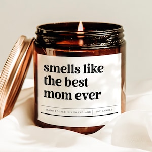 Huele como la mejor vela de mamá, regalo de nueva mamá, regalo de cumpleaños de mamá, regalo de mamá esperando, vela del día de la madre, mejor vela de mamá, vela de soja