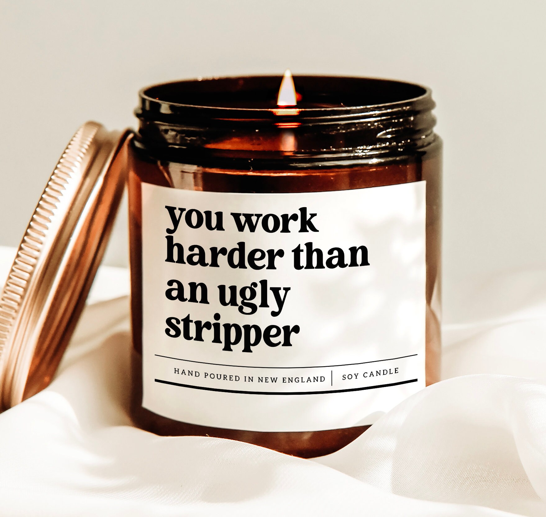 You Work Harder Than An Ugly Stripper Candle, New Job Gift, Coworker Gift Candle, Boss Day Gift, Workaholic Gift, Funny Office Candle