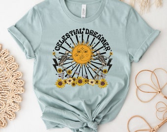 Boho Celestial Tee | Spiritual Day Dreamer Gift | Unisex T-Shirt | Celestial Dreamer