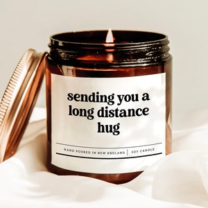 Sending You A Long Distance Hug Candle, Miss You Gift, Sympathy Gift, Self Care Candle, Condolence Gift, Long Distance Relationship Gift