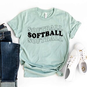 Softball T-shirt, Frauen Softball Shirt, Schulsport Geschenk, Spieltag T-Shirt, Softball Mama Top, Lieblingsspieler Shirts, Damen T-Shirt, Mama Shirts