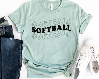 Softbal T-shirt, dames softbalshirt, schoolsportcadeau, Game Day T-shirt, softbal moeder top, favoriete speler shirts, dames-T-shirt, moeder shirts