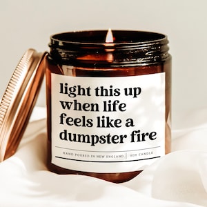 Steek dit aan als het leven voelt als een containervuurkaars, condoleancecadeau, breakup-cadeau, opvrolijkingscadeau, aanmoedigingscadeau, angstcadeau