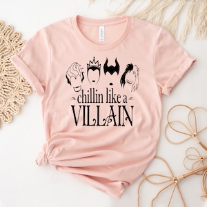 Chillin Like A Villain T-shirt, Halloween Shirt, Evil Joker Gift, Inspired Tee, Women&#39;s Top, Sassy Female Villains Shirt, Girl Power Shirts