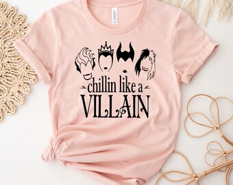 Chillin Like A Villain T-shirt, Halloween Shirt, Evil Joker Gift, Inspired Tee, Women's Top, Sassy Female Villains Shirt, Girl Power Shirts