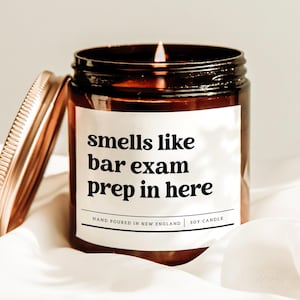 Smells Like Bar Exam Prep In Here Candle, Bar Exam Candle, Law Student Gift, Exam Prep Gift, Law School Present, Legal Humor, JD Grad Gift