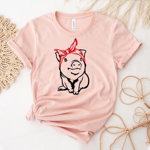 Pig T-shirt, Farmer Shirt, Pig Owner Tee, Piggy Gift, Animal Lover Shirt, Pig Lover Top, Cute Baby Pig Tee, Pig Farmer Shirts, Women's Shirt