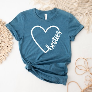 Besties T-shirt, Best Friends Gift Shirt, Besties Party Tee, Birthday Gift, Friendship Top, Besties Heart Tee, Vacation Mode Shirts