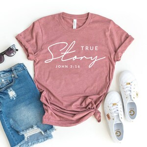 True Story T-Shirt, Weihnachtsshirt, Jesus Geschenk, Glaube T-Shirt, Inspirational Top, Krippe Shirt, religiöses T-Shirt, Kirche Tshirt, Frauen T-Shirt