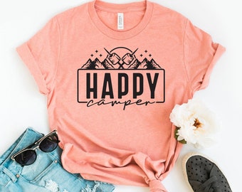 Happy Camper T-shirt, Campers Life Shirt, Funny Camping Gift, Family Travel Shirt, Mom Tee, Camping Tee, Adventure Shirt, Happy Camper Shirt