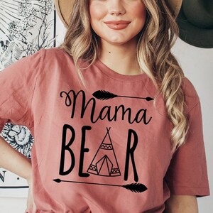 Mama Bear T-shirt, Funny Pregnancy Shirt, Animal Naturel Lover Tee, Cute Mama Bear Top, Mom Life Shirt, Mother&#39;s Day Tee, Baby Shower Top