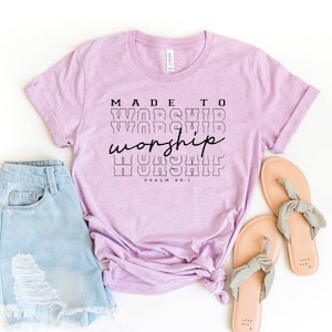 Made To Worship T-shirt, Christian Shirt, Motivational Tee, Christmas Top, Jesus Shirts, Women Tee, Bible Motivational Top, Faith Gift