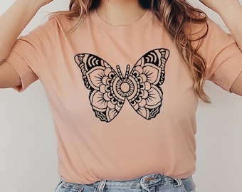 Butterfly T-shirt, Monarch Butterfly Shirt, Butterfly Tee, Animal Top, Everyday Shirt, Mama Tee, Geometric Butterfly Top, Christmas Gift