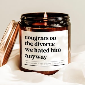 Vela "Felicidades por el divorcio, lo odiábamos de todos modos", regalo para recién divorciados, regalo para recién solteros, vela para animar, regalo para seguir adelante, vela para divorciados