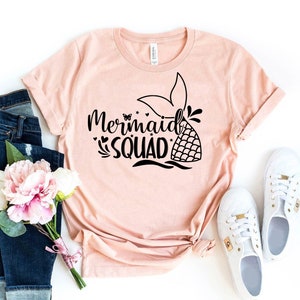 Mermaid Squad T-shirt, Mermaid Shirt, Mermaid Birthday Gift, Mermaid Lover Shirts, Mermaid Vibes Shirt, Mermaid Party Top, Christmas Gift