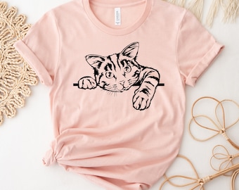 Cat T-shirt, Cat Lover Shirt, Cat Mom Tee, Pet Lover Gift, Cat Lady Top, Crazy Cat Shirt, Meow T-shirt, Women's Top, Funny Cat Lover Gift