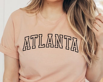 Atlanta T-shirt, Atlanta City Skyline Shirt, Georgia State Capital Tshirt, 90S College Style Tee, Atl Ga Aesthetic Gift, Girls Trip T-shirt