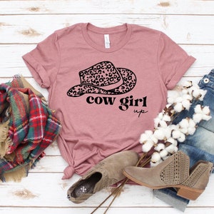 Cow Girl Up T-shirt, Cow Girl Boot Shirt, Western Top, Bachelorette Gift, Howdy Shirt, Heifer Tee, Country Top,  Farm Life Shirt, Women Top