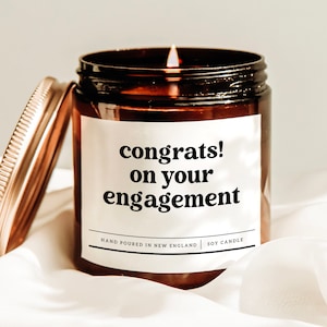 Congrats On Your Engagement Candle, Engagement Candle Gift, Congratulations Candle, Wedding Gift Box, Gift For Couples, Newly Engaged Gift