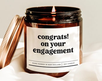 Congrats On Your Engagement Candle, Engagement Candle Gift, Congratulations Candle, Wedding Gift Box, Gift For Couples, Newly Engaged Gift