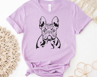 Französische Bulldogge T-Shirt, Hundemama Shirt, Hunde Liebhaber Geschenk, Haustier Liebhaber Top, Süßes Bulldogge T-Shirt, Frenchie Shirt, Damen Top, Frenchie Hund Geschenk