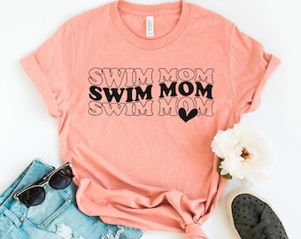 Swim Mom T-shirt, Family Shirt, Mommy Mama Gift, Sports Top, Cute Mom Tee, Amazing Spirit Shirts, Mother's Day Tee, Fun Gift, Mommy Tee