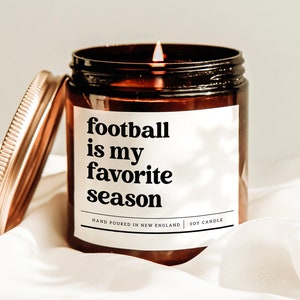 Football Is My Favorite Season Candle, Football Player Gift, Football Coach Gift, Game Day Decor, Football Team Gift, Fall Soy Candle