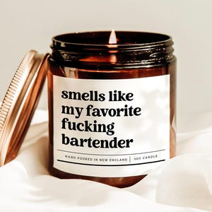 Smells Like My Favorite Bartender Candle, Bartender Xmas Gift, New Bartender Candle, Bartending School Gift, Bartender Appreciation Candle