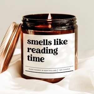 Smells Like Reading Time Candle, Book Lover Candle, Avid Reader Gift, Bookworm Gift, Bookish Candle, Hand Poured Candle, Reading Gift Candle