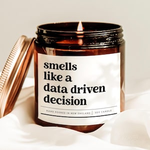 Smells Like A Data-driven Decision Candle, Data Scientist Gift, Spreadsheet Candle, Accountant Gift, Funny Excel Gift, Data Analyst Gift