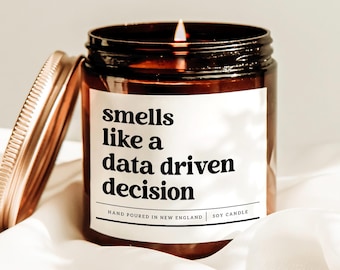 Smells Like A Data-driven Decision Candle, Data Scientist Gift, Spreadsheet Candle, Accountant Gift, Funny Excel Gift, Data Analyst Gift