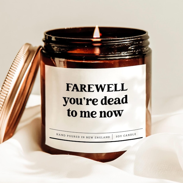 Farewell You Are Dead To Me Now Candle, Moving Away Gift, Miss You Gift Candle, New Job Gift, Gift For Coworker, Funny Retirement Present