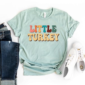 Kleines Truthahn-T-Shirt, Thanksgiving-Shirt, Herbst-Kleinkind-Geschenk, süßes Mädchen-T-Shirt, Herbst-Top, Türkei-Shirt, lustiges Türkei-T-Shirt, süße Mädchen-Shirts