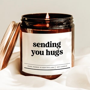 Sending You Hugs Candle, Thinking Of You Gift, Miss You Candle, Long Distance Gift, Care Package Gift, Sympathy Candle, Memorial Candle