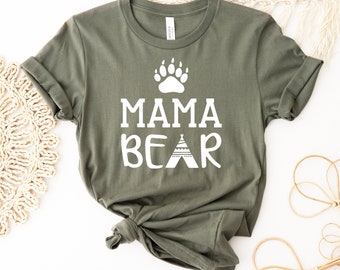 Mama Bear T-shirt, Mother's Day Shirt, Mom-life Gift, Mommy Shirts, New Mama Tee, Floral Mama Bear Top, Cute Mom Shirts, Women's Shirt