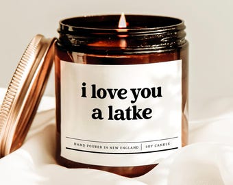I Love You A Latke Candle, Jewish Gift, Hanukkah Candle, Funny Holiday Candle, Jewish Holiday Gift, Hanukkah Decor Candle, Scented Candle
