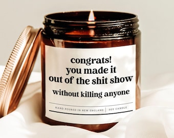 Congrats You Made It Candle, Gift For Retiree, Graduation Gift, Promotion Gift, New Job Gift, Retirement Gift For Men, Coworker Leaving Gift