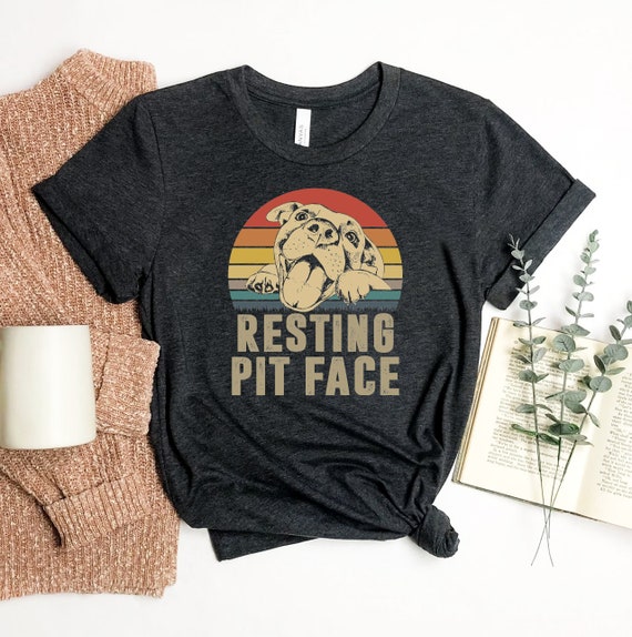 Dog Pitbull Resting Pit Face Vintage Retro Dog Owner Gift T-Shirt Dog Pitbull Resting Pit Face Vintage Retro Dog Owner Gift T-Shirt