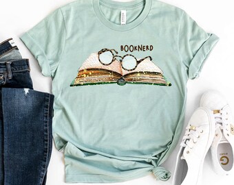 Book Nerd T-shirt, Book Lover Shirt, Librarian Gift, Library Tee, Bookworm Top, Reading Gift, Book Lover Shirts, Women's Shirt