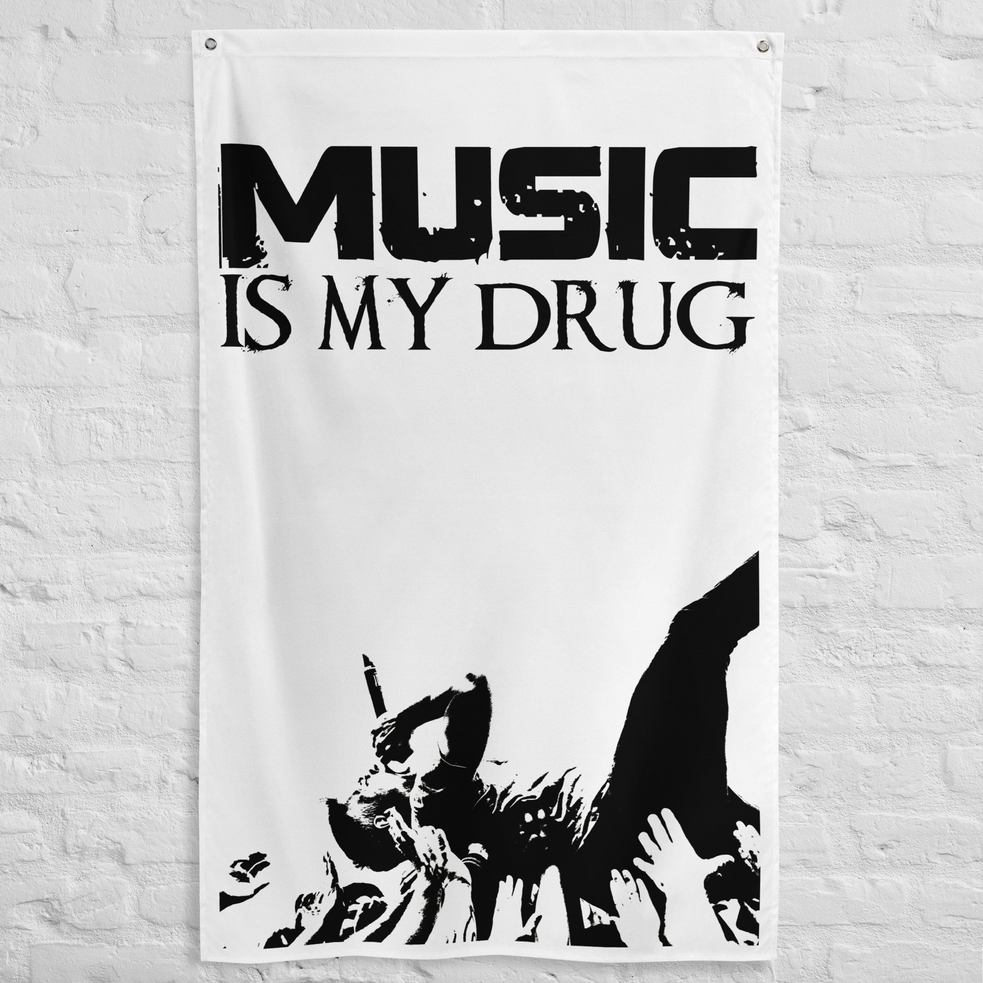 Music is My Drugheavy Metal Punk Rock Flagdrugfree Straight Edge Wall